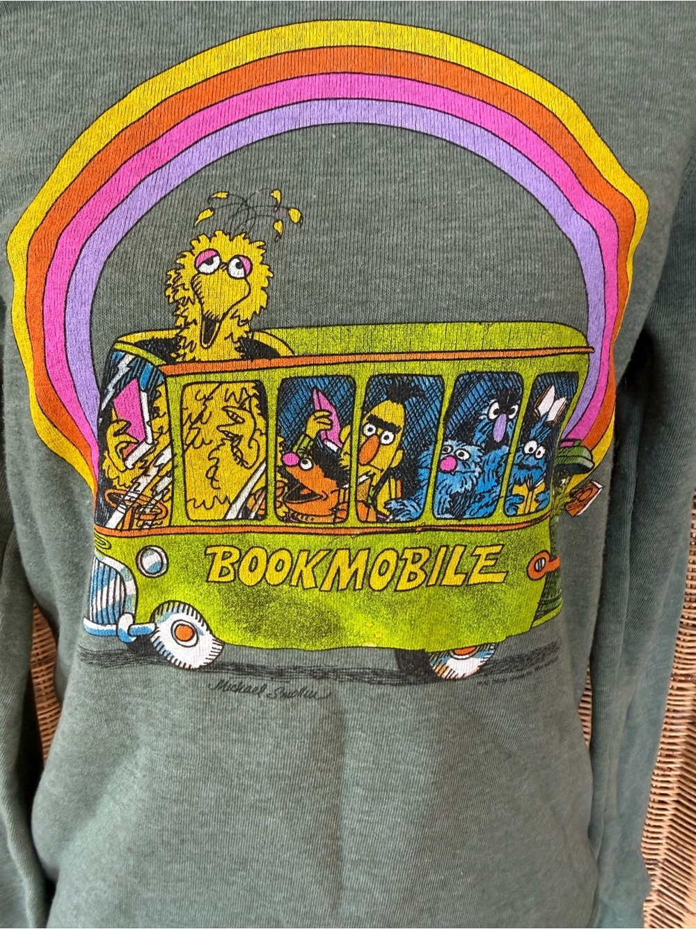 Out of Print Green Bookmobile Graphic Sweatshirt - Picture 2 of 3